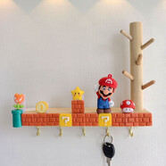 馬里奧掛鉤創(chuàng  )意裝飾玄關(guān)鑰匙收納壁掛式墻上粘膠入戶(hù)門(mén)收納新 鑰匙掛鉤+樹(shù)叉+馬里奧DIY套件
