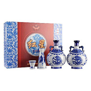 紅星北京紅星二鍋頭經(jīng)典青花瓷禮盒 藍(lán)花瓷禮盒 清香型白酒 中秋送禮 46度 500mL 2瓶 青花瓷禮盒裝
