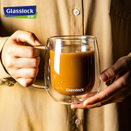 Glasslock茶杯雙層玻璃杯家用水杯咖啡杯耐高溫泡茶杯辦公室高硼硅450ml