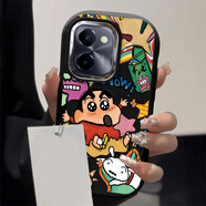 慕文適用vivo手機套y200gt寬y200i松y100i外78m殼y77e軟y76s殼y35m+防y36m摔y33s可y30愛(ài)y37m漫畫(huà)新新 可拆卸鏡框小胖妹-黑-【漫畫(huà)小新Q2318】單殼 vivo Y17