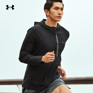 安德瑪（Under Armour）Out The Storm25春夏男子跑步運動(dòng)外套休閑輕便梭織上衣 黑色 M (170)