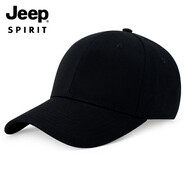 吉普（JEEP）帽子男棒球帽時尚潮流鴨舌帽男女式情侶帽子休閑戶外運動帽 黑色