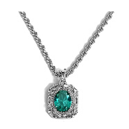 BUZO項鏈男綠寶石吊墜個(gè)性輕奢高級感送男友情人節禮物