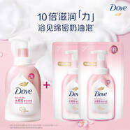多芬（Dove）泡泡沐浴露白桃櫻 櫻花400ml+補充袋160ml*2
