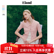 ELAND衣戀短袖針織衫女時尚甜美糖果色polo衫夏季新款 淺粉色(26)L/Pink M 165