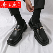 意爾康王子【品牌斷碼清倉】采購產(chǎn)品白色男士小皮鞋秋季和秋季英國厚底內增 X9黑色(增高款) 39 標準皮鞋碼