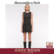 Abercrombie & Fitch女裝25夏季美式復古性感辣妹修身無袖馬甲牛仔連衣裙159-5514 黑色 XXS 150/80A 短版