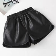 2025新款女童皮短褲秋冬外穿加厚短皮褲中大童冬季皮褲打底靴褲 加絨款 130