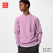 優(yōu)衣庫男女裝souffle yarn舒芙蕾圓領(lǐng)針織衫毛衣毛衫25新款479235 72 藍紫色 S /165/84A