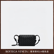 BOTTEGA VENETA葆蝶家女士LOOP斜挎包編織bv包包女包 黑色 均碼