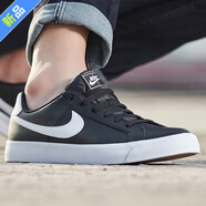耐克（NIKE）男子板鞋 21秋COURT小白鞋時(shí)尚輕便休閑透氣學(xué)生日常休閑鞋CD54 BQ4222-002/黑色-皮面 40 /250mm