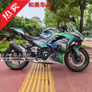 允和美適用于川崎ninja400貼紙全車貼個性版畫忍者400改裝全車貼花定制 黑綠鐳射 下單備注車型