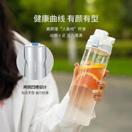 樂扣樂扣（LOCK&LOCK）人魚線塑料運動水杯便攜水壺夏天帶提手男女水杯子700ML淡藍色
