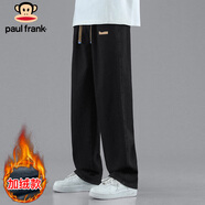 大嘴猴（paul frank）牛仔褲男士冬季美式寬松褲子男褲高街休閑褲男潮 黑色加絨 2XL