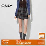 ONLY秋季英倫風(fēng)A字顯瘦高腰百褶短裙半身裙女|124416001 HI1 阿爾菲格子 L (170) /72A