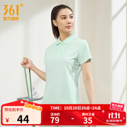 361°運(yùn)動(dòng)翻領(lǐng)t恤2025年春夏季新款休閑透氣短袖情侶POLO衫開學(xué)季 【女款】微波綠 3XL