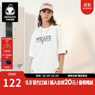 閃電潮牌（GENANX）涂鴉印花純棉短袖男l(wèi)ogo設(shè)計國潮情侶t恤 白色 S