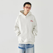 GOLFCROSS簡(jiǎn)約字母春秋刺繡連帽上衣百搭套頭男女同款衛(wèi)衣 白花灰 XXXL 