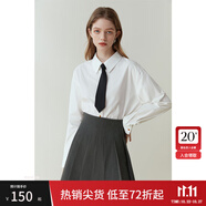 范思藍(lán)恩23FS11193 學(xué)院風(fēng)減齡百褶短裙女春秋季高腰a字半身裙子 高級(jí)灰 XS