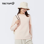 探拓（TECTOP）情侶長袖上衣輕薄圓領(lǐng)運(yùn)動透氣T恤2422140TX女款薄霧粉S