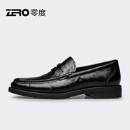 零度尚品Zero2025夏季新款男鞋商務(wù)英倫風(fēng)皮鞋男平底辦公一腳蹬正裝結(jié)婚鞋 黑色 41