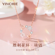 銀千惠999足銀貓咪項(xiàng)鏈女士高級(jí)感花環(huán)吊墜情人節(jié)生日禮物送女朋友老婆 勝利花環(huán)項(xiàng)鏈/925銀+免費(fèi)刻字/代寫賀卡 輕奢玫瑰花禮盒/情人節(jié)女生禮物/配首飾證書