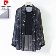 皮爾卡丹（pierre cardin）23年新款防曬衣女夏季新款薄款披肩空調(diào)開(kāi)衫襯衣外搭上衣寬松雪紡 黑色小熊 2XL 130-140斤