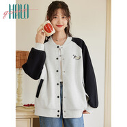 Halo Queen衛衣外套女春秋撞色短外套時(shí)尚寬松休閑休閑外套新品H143U2002
