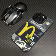 班美蘿彩銀殼麥當(dāng)勞蘋果16promax手機(jī)殼iphone16新款15promax防摔16pro 電鍍彩銀殼-亮黑-滿屏麥當(dāng)勞M iPhone16pro