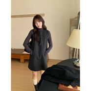 小紅書(shū)爆款韓系小眾復古波點(diǎn)連衣裙女2025秋冬顯瘦毛呢裙無(wú)袖背心 深灰色高質(zhì)量版本 S 均碼