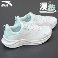 安踏（ANTA）女鞋運動(dòng)鞋女輕靈夏季新款網(wǎng)面透氣跑步鞋休閑鞋戶(hù)外旅游鞋 象牙白/泡沫綠 (漫步1) 35.5