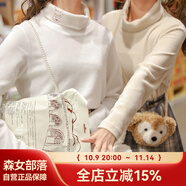 森女部落原創(chuàng  )加絨T恤修身打底衫上衣高領(lǐng)內搭秋冬長(cháng)袖百搭裝可愛(ài) 白色（單件） M