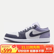 耐克NIKE男子休閑鞋喬丹AJ1 JORDAN1低幫運動(dòng)鞋 553558-145紫白44