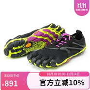 Vibram公路跑步五指鞋女 戶外健身運(yùn)動(dòng)鞋透氣耐磨跑步鞋V-RUN 黑/黃/紫色 37