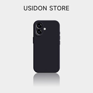 優(yōu)思頓蘋果16手機(jī)殼液態(tài)硅膠新款iphone16pro保護(hù)套16promax純色plus鏡頭全包防摔散熱pm情侶簡約女 【午夜黑】液態(tài)殼-不沾灰塵絨毛-軟糯親膚 iPhone 16 plus