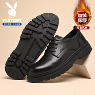 花花公子品牌正品高端皮鞋男鞋英倫風(fēng)新郎結婚休閑皮鞋子男士2025冬季新款 【加絨款】黑色PLG2532602M 44