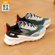 361°【飛標】男鞋運動(dòng)鞋子男老爹鞋春夏季跑步鞋舒適軟底休閑鞋子 羽毛白/懷舊藍 40碼