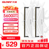 光威（Gloway）24GB(12GBx2) DDR5 5600 臺式機內(nèi)存條 天策 馬甲條 三星顆粒 CL46 皓月白