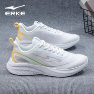 鴻星爾克（ERKE）男鞋運動鞋夏秋季革網(wǎng)面透氣輕便男士休閑百搭軟底減震跑步鞋男 爾克白/清新綠/太陽橙3151 40