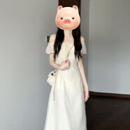蕭遇（XIAOYU）2025年春季夏天新款女士裝連衣裙小個(gè)子穿搭法式白色氣質(zhì)長(cháng)裙衣服 白色 M 85-105斤