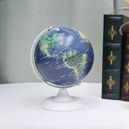 funglobe地球儀經(jīng)典360°旋轉兒童學(xué)生用20cm小號3d立體浮雕ar智能發(fā)光臺燈辦公室家居 13cm深藍色衛星款帶AR(360°中文充電款)