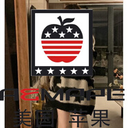 AEMAPE軟糯慵懶風(fēng)大碼撞色條紋針織衫女馬海毛中長(cháng)款毛衣裙秋冬加厚外搭 星星條紋上衣 L 建議110-125斤