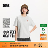 森馬（Semir）【多彩涼感T】短袖t恤女夏中長(zhǎng)款寬松舒適刺繡上衣109324100007
