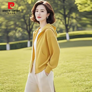 皮爾卡丹（PIERRE CARDIN）今年流行女裝2025年開春新款輕薄洋氣慵懶風(fēng)黃色連帽衛(wèi)衣外套上衣 7086#黃色 L 【建議95-115斤】