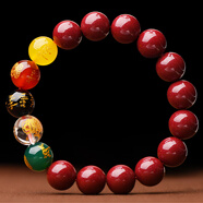慈靈閣普陀山朱砂手串五路財神轉運珠護身符本命年手鏈男士父親節禮物