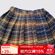 羅蒙女童JK裙子格子裙半身裙夏季兒童寶寶短裙高腰顯瘦百褶裙 黃色格子短裙 140