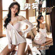 霏慕情趣內(nèi)衣透薄吊帶襯衫性感制服誘惑火辣激情套裝性感睡衣夫妻刺激變態(tài)免脫女 6587白色