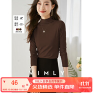 梵希蔓半高領打底衫內搭上衣2025春秋新款修身顯瘦職業(yè)裝長袖t恤 71351 咖啡色 L