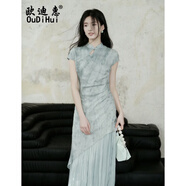 歐迪惠（Oudihui）法式裙子夏天女裝2025夏季新款碎花新中式連衣裙女中長(zhǎng)顯瘦提花裙 圖片色 XL
