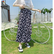 啄木鳥(niǎo)品牌女裝一片式沙灘裙新款夏季不規(guī)則碎花半身長(zhǎng)裙裹裙圍裙大擺裙 小雛菊 均碼